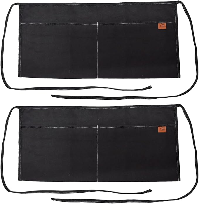 2 Pocket Canvas Work Waist Apron Unisex Tool Utility Apron Tool Belt Woodworkers Artists