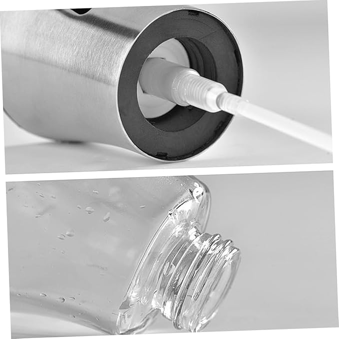 Luxshiny Stainless Steel Oil Spray Bottle Manual Kitchen Oiler for Cooking Roasting Grilling Portable Olive Oil Vinegar Sprayer with Even Mist Dispersion and Reusable Design
