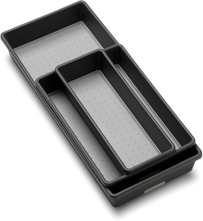 madesmart Storage Bins | Multi-Purpose | Granite | Nonslip Bottom | Set of 3, Pack of 6