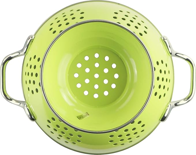 Calypso Basics by Reston Lloyd Powder Coated Enameled Colander, 5 Quart, Lime