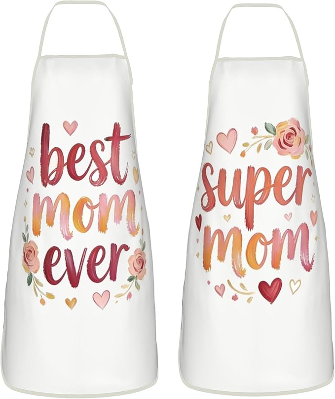 Mothers Day Gifts Womens Aprons for Cooking,Gifts for Mom Anniversary Valentine's Day,Birthday Gifts for Women,Funny Kitchen Matching Apron White