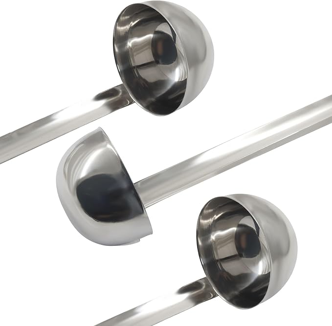 3 Oz Stainless Steel Ladle, 3 Pcs Sturdy Soup Ladle, 9" Long Handle Length for Stirring, Portioning and Serving Soup and Stew in Restaurants and Home (2.72" Bowl Diameter）