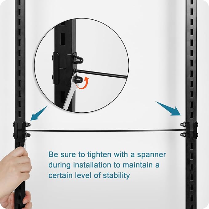 bukfen Over the Door Pantry Organizer, 8-Tier Adjustable Wooden Basket Kitchen Pantry Door Organization and Storage, 2 in 1 Wall Mount or Hanging Heavy-Duty Metal Hanging Kitchen Spice Rack, 1 Pack