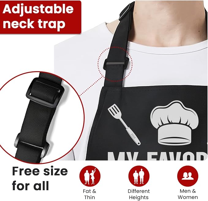 SANDJEST Funny Apron for Dad - Birthday Father’s Day Cooking Grilling Gifts for Mens