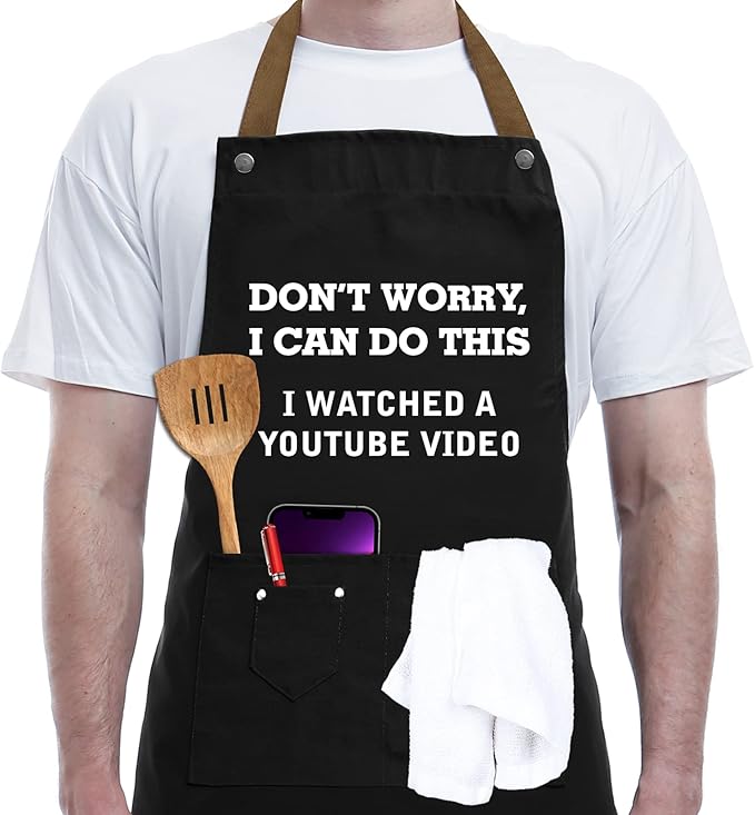 REHAVE Funny Gift for Men, Women, Dad, Anniversary, Father's Day Gifts from Daughter Son, Christmas Gifts for Husband, Boyfriend, Brother, Uncle, Unique Birthday Grilling Gift – BBQ Cooking Chef Apron