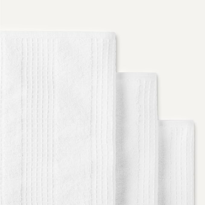 Amazon Basics Organic Cotton Waffle Kitchen Dish Cloths - Ultra Absorbent, Quick Drying, Lint-Free, 12 x1 2 inches, 6-Pack, White