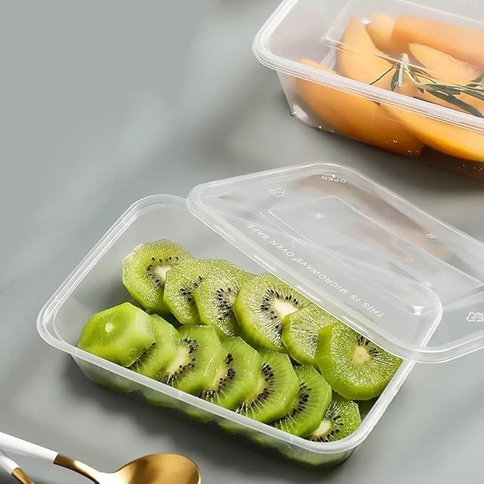 Ensbelei 16oz Disposable Food Storage Containers with Airtight Lids, 50Pcs Reusable Deli Meal Prep Containers, Leakproof, Microwaveable, Dishwasher & Freezer Safe