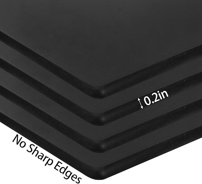 Hacaroa 4 Pack Tempered Glass Cutting Board for Kitchen Counter, Black Chopping Boards with Rubber Feet, Rectangle Non-Slip Countertop Protector, Heat Resistant, Shatter Resistant, 2 Sizes