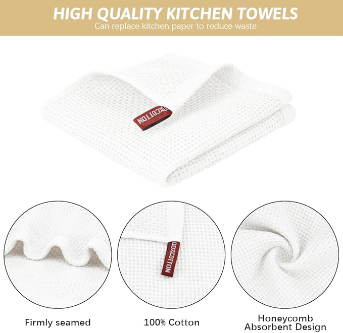 Nialnant Kitchen Hand Towels, 13 x 28 Inches, 100% Cotton Dish Towel for Home, Soft Dish Cloth for Kitchen, Super Absorbent Tea and Bar Towels