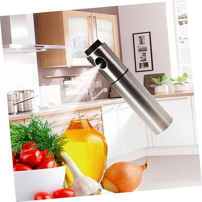 PRETYZOOM 2PCS Stainless Steel Spray Bottle Set Fine Mist Oil and Vinegar Sprayer Food-Grade Pump for Cooking and Grilling for Kitchen Use