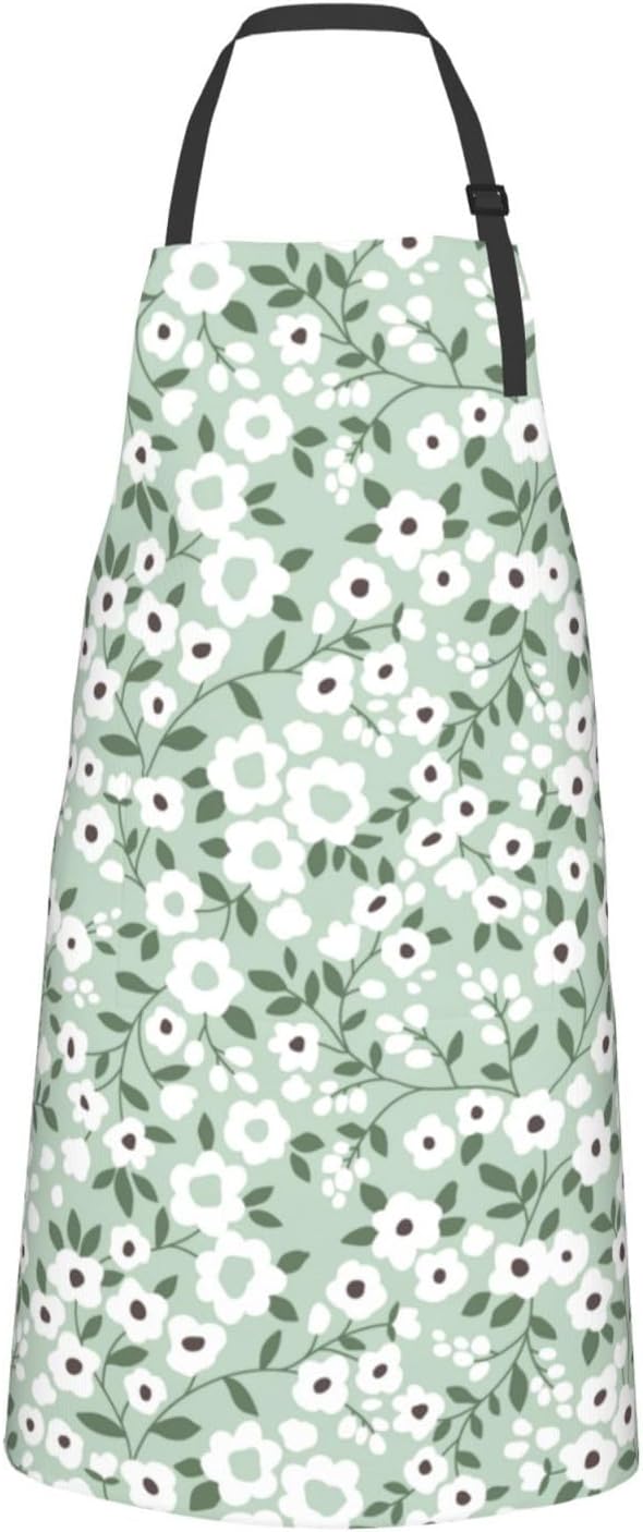 Perinsto Waterproof Apron With 2 Pockets Kitchen Chef Aprons Bibs For Cooking Baking Painting Gardening Grooming