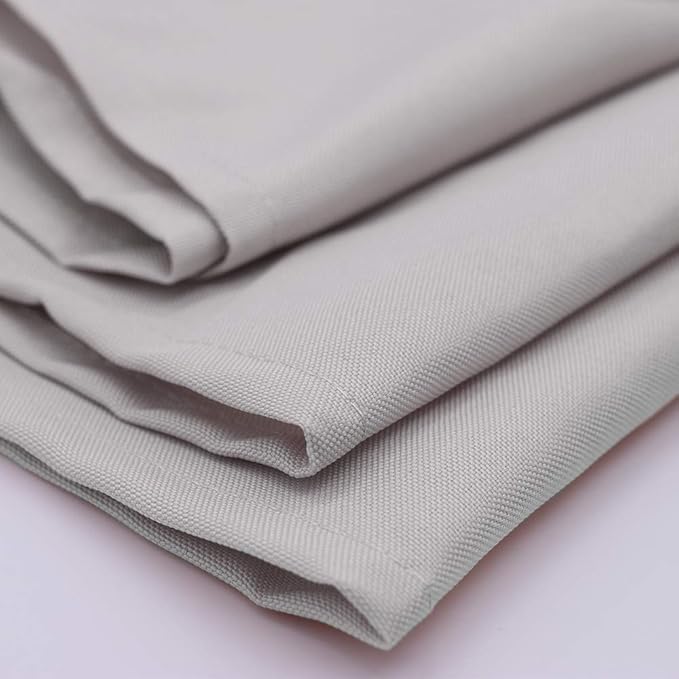 Your Chair Covers Cloth Polyester Napkins, 20 x 20 Inch, Washable Dinner Fabric Linen Napkins with Hemmed Edges for Restaurant, Wedding and Holiday Pack of 10 (Silver)