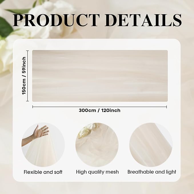 Artoid Mode 3PCS Peach Gauze Table Runner 120 Inch 10FT, Seasonal Sheer Kitchen Dining Holiday Wedding Birthday Baby Shower Table Decor for Home Party