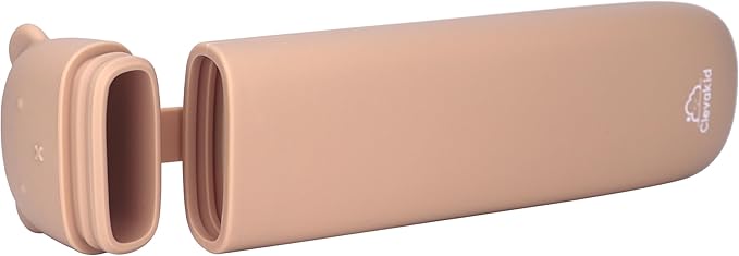 Silicone Cutlery Storage Box for Toddler Utensils – Fits Spoon, Fork & Knife | BPA-Free (Pink Powder)
