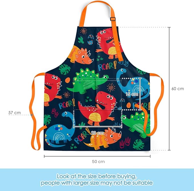 SANDJEST Kids Apron with Chefs Hat Set, Kitchen Apron Gifts