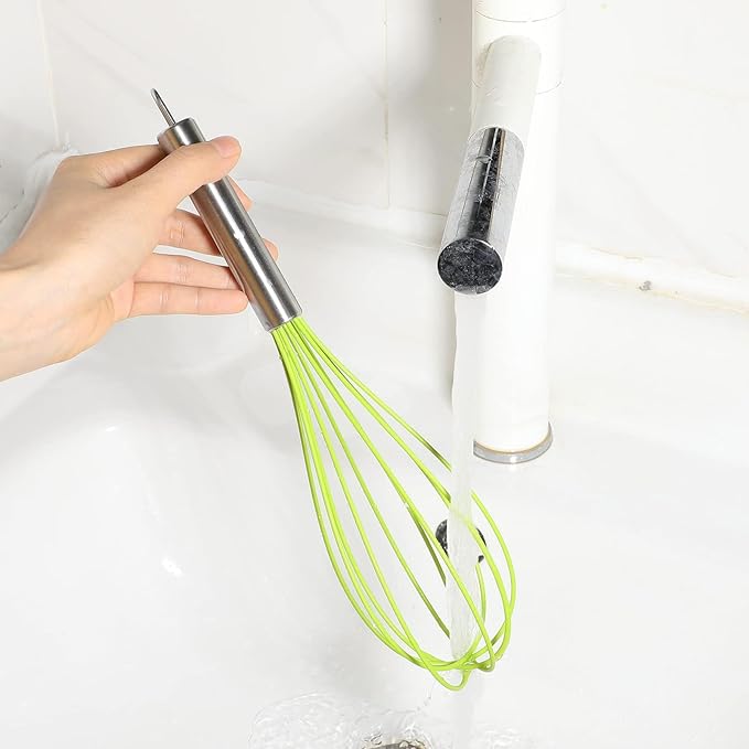Webake Silicone Whisk Large Medium Small and Mini Whisk Set of 4, Heat Resistant Non-scratch Coated Kitchen Whisks for Cooking Nonstick Cookware, 4 Color Balloon Egg Wisk