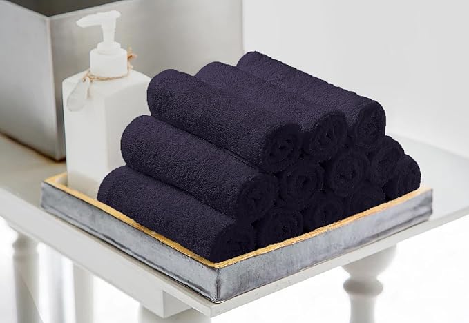 Avalon Towels Cotton Washcloths 24-Pack – 12 x 12 Inch Plum Super Soft & Absorbent Ring-Spun Cotton Wash Cloths for Face, Bath, Spa, Gym, Hotel & Cleaning
