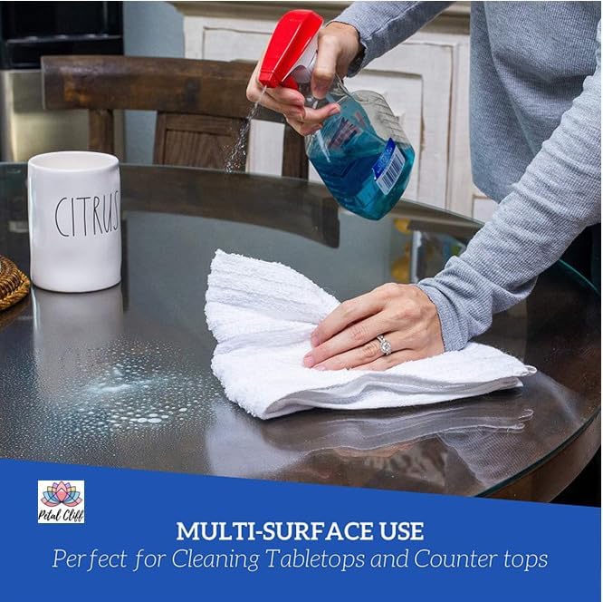 100% Cotton Ribbed Bar Mops Kitchen Towels, 12 Pack - Dish Towels, Super-Absorbent, Multi-Purpose for Home, Kitchen, and Bar Cleaning, 16 x 19 inches.