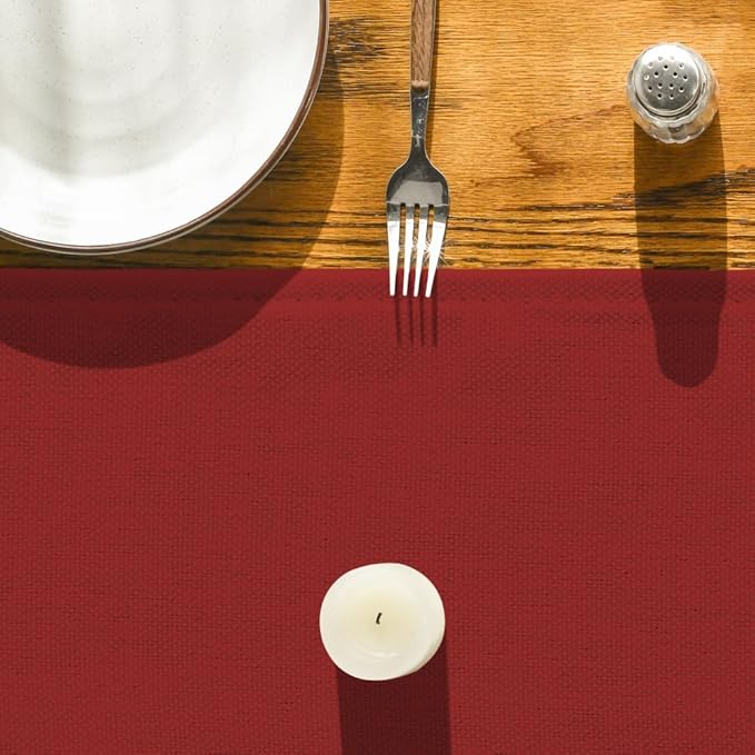 Artoid Mode Red Table Runner, Seasonal Christmas Washable Kitchen Dining Table Decoration for Home Party Decor 13x48 Inch