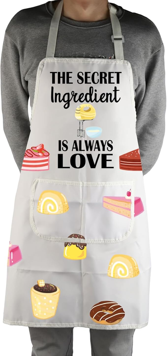 MBMSO Baking Apron the Secret Ingredient is Always Love Apron Baker Gifts Baking Cooking Gifts for Bake Lover Kitchen Apron