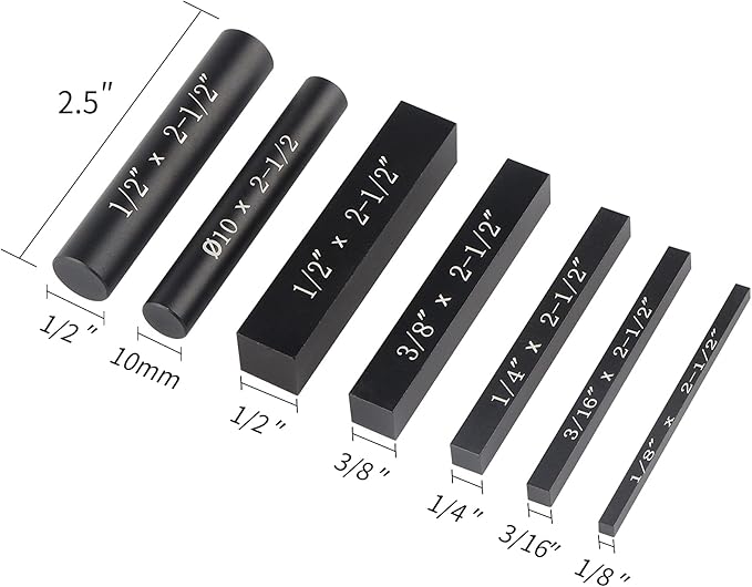 EANOSIC Setup Blocks Height Gauge Set, 7pcs Precision Aluminum Setup Bars for Router and Table Saw Accessories Woodworking Set Up, Bars Include Laser Engraved Size Markings