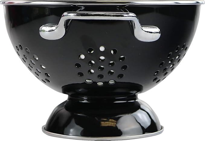 Calypso Basics by Reston Lloyd Powder Coated Enameled Colander, 5 Quart, Black