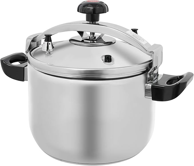 27.47 Qt Pressure Cooker, Stainless Steel Large Capacity Pressure Canner with Double Valves, Clamp On Type Commercial Pressure Stewing Pot for Hotels, Restaurants, Family (27.47 Qt)