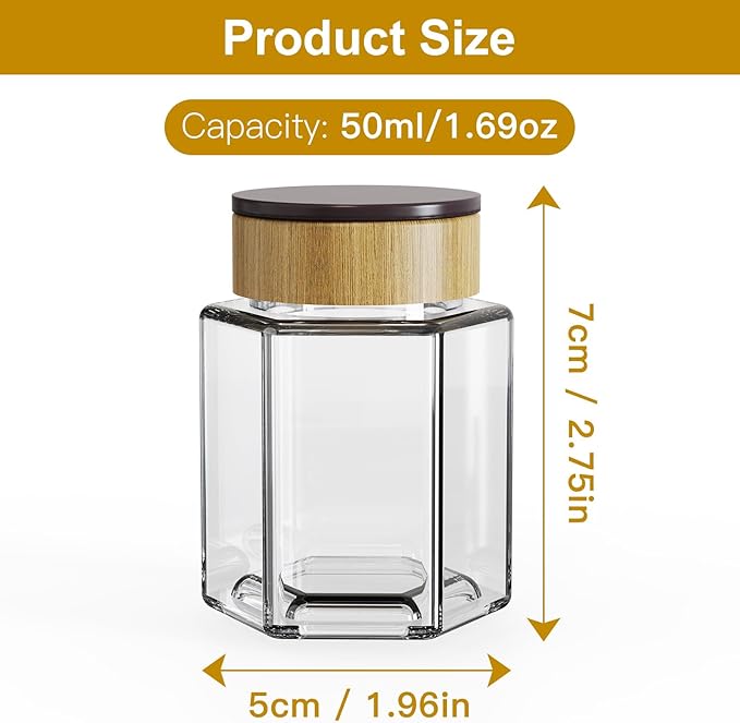 Vetacsion Set of 18 Magnetic Glass Spice Tins with 100 Preprinted Seasoning Label Stickers (Include Black Metal Wall-Plates)