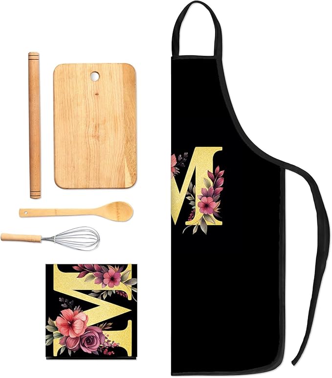 Monogrammed Aprons - A-Z Initial, Letter Aprons for Cooking and Baking