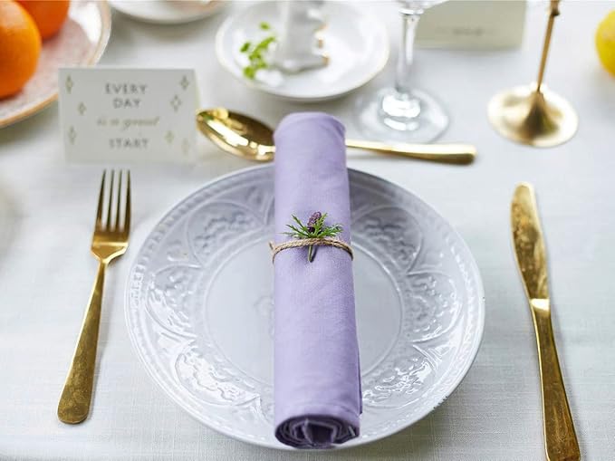 Lavender Cloth Napkins Set of 6,Cotton Napkins 18x18 Inch,Light Purple Table Napkins for Spring Table Decorations,Thick,Reusable,Easy Care (Lavender)
