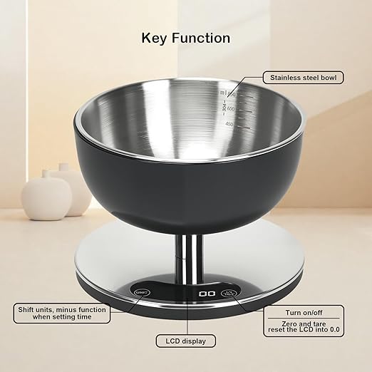 Electronic Kitchen Scale - Precise Digital Scale, Waterproof Stainless Steel, can be Used to accurately weigh Flour, Salt, Cooking and Baking preferences