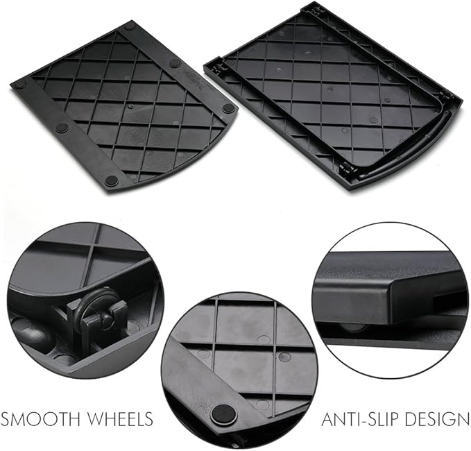 Ihomepark Kitchen Caddy Sliding Coffee Tray Mat, Under Cabinet Appliance Coffee Maker Toaster Countertop Storage Moving Slider - Base Sliding Shelf with Smooth Rolling Wheels, 2 Pack