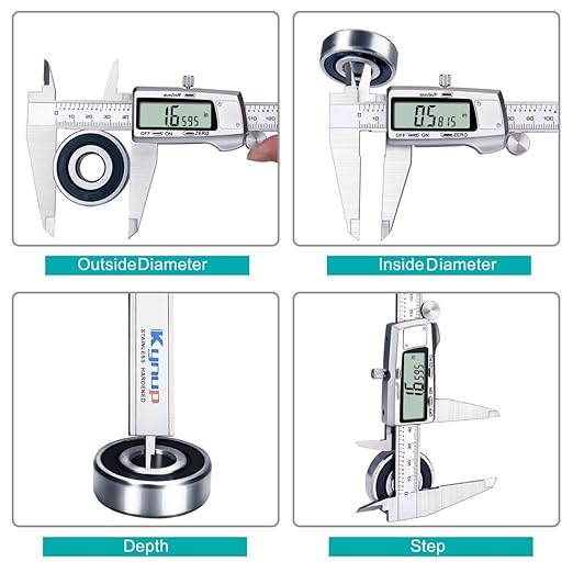 Kynup Digital Caliper 12inch, Caliper Measuring Tool, Micrometer Caliper with Full Turn Off Feature, Stainless Steel, Switch from Inch Metric Fraction (300mm)