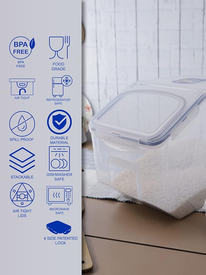 Lock & Lock Bulk Storage Bins Food Storage Container with Wheels (50.72-Cup)