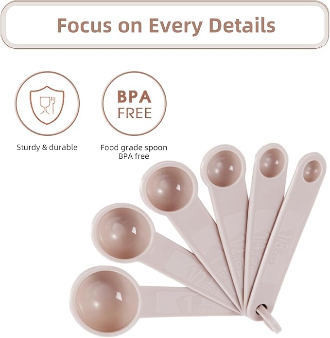 11PCS Measuring Spoons and Measuring Cups Set, Stackable Cups and Spoons, Nesting Cups Spoon for Cooking Baking Supplies, Kitchen Gadgets Essentials Tools