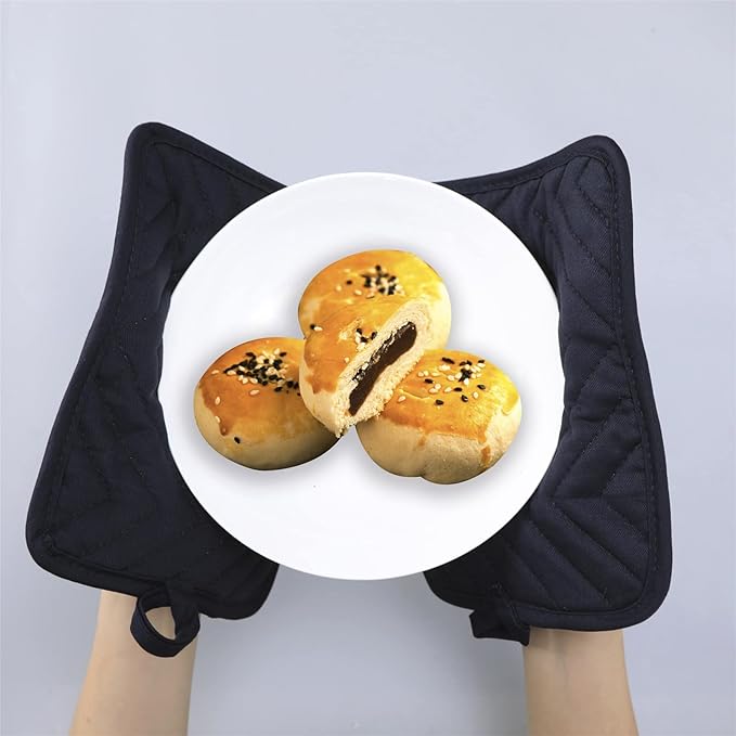 Anyi Pot Holders and Oven Mitts 7" X 9" Heat Resistant Cotton Pocket Pot Holder Set Feature of Non Slip Kitchen Hot Pad Oven Mitts, 3-Pack (Mojave Desert)