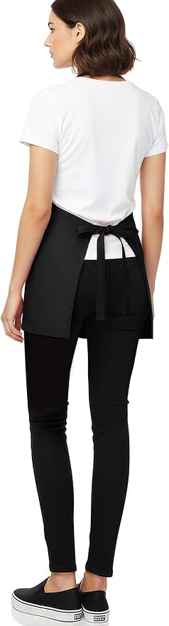 BOHARERS Kitchen Cooking Apron Unisex Adjustable chef apron with 3 pockets,2 Pack Black