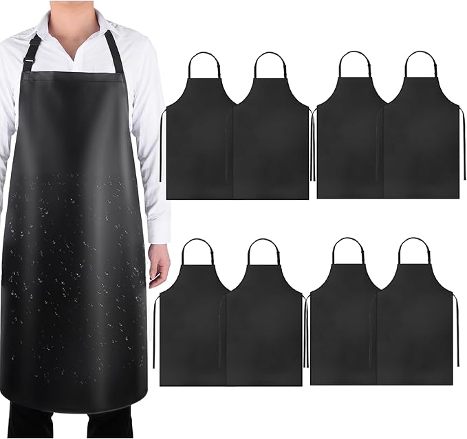 Gotega Waterproof Rubber Vinyl Apron Adjustable Dishwasher Apron - Apron for Women Men Heavy Duty Work Apron