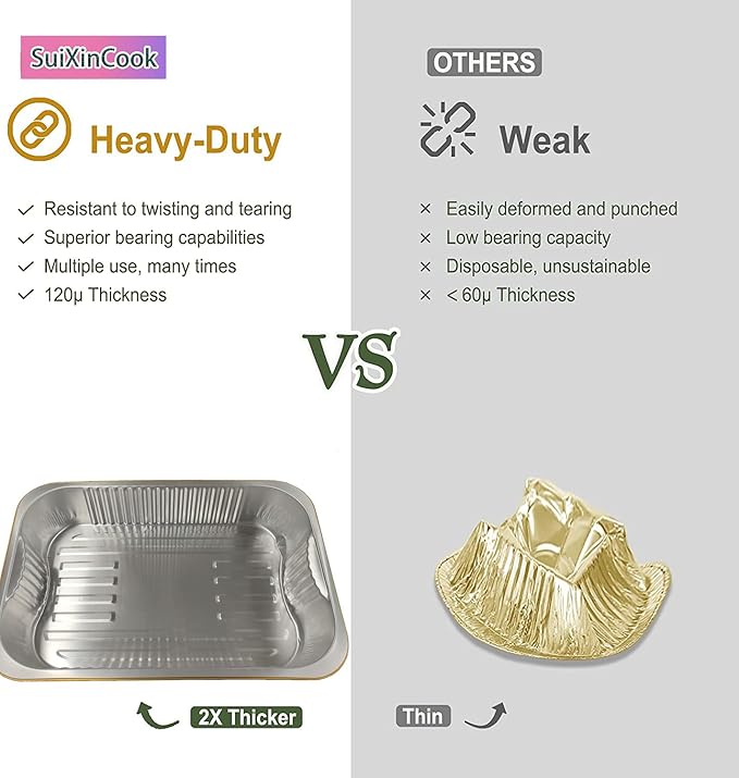 13 "x9 Aluminum foil Lasagna Pans, grill tray, sturdy disposable aluminum pan, 10 sets- for cooking，baking and heating, food storage, distribution, barbecue,Gold