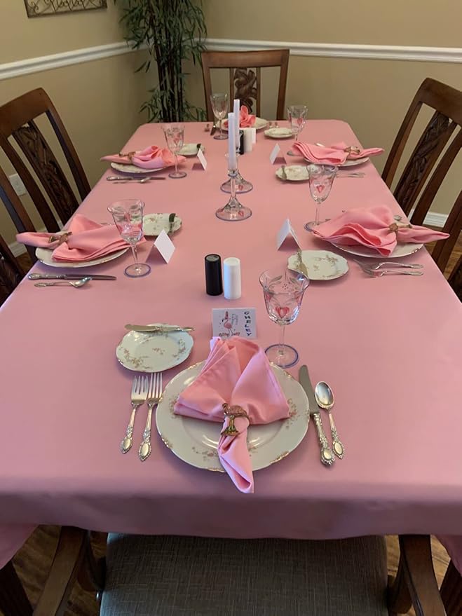 Your Chair Covers Cloth Polyester Napkins, 20 x 20 Inch, Washable Dinner Fabric Linen Napkins with Hemmed Edges for Restaurant, Wedding and Holiday Pack of 10 (Pink)