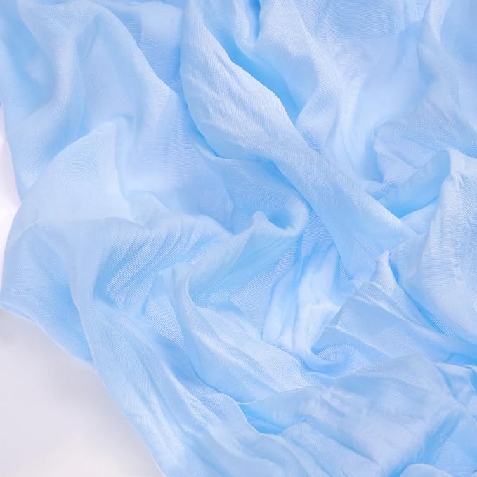Socomi 3pcs Light Blue Cheesecloth Table Runner Easter Spring Boho Rustic Gauze 120 inch 10FT Cheese Cloth Runner for Wedding Party Baby Shower Birthday Home Decor Holiday Decorations