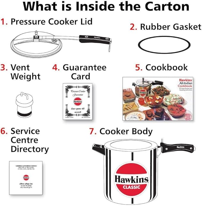 Hawkins 12 Litre Classic Pressure Cooker, Best Inner Lid Cooker, Big Pressure Cooker, Silver (CL12)