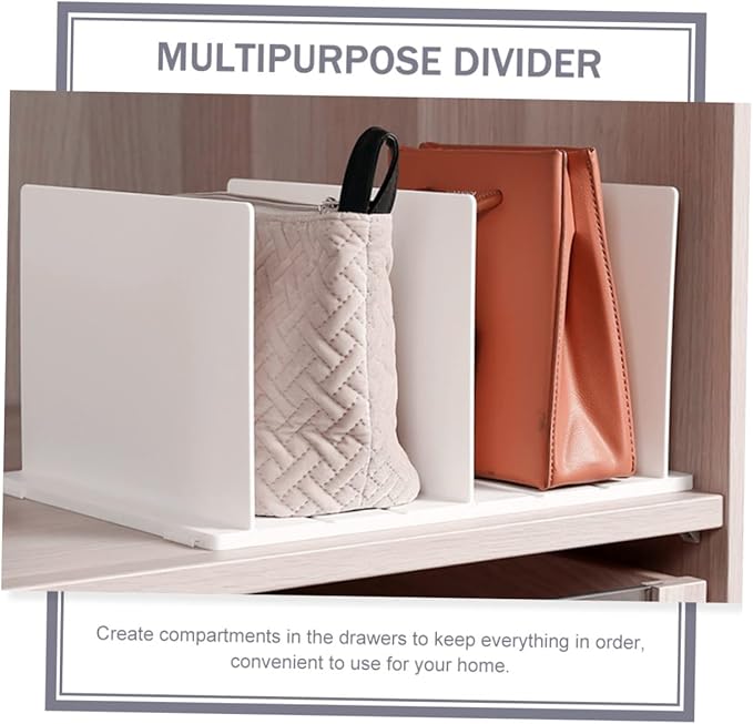 DOITOOL 1set Multipurpose Drawer Dividers Organizers for Home Bedroom Kitchen of White Storage Separators to Create Neat Compartments Dressers and Closets