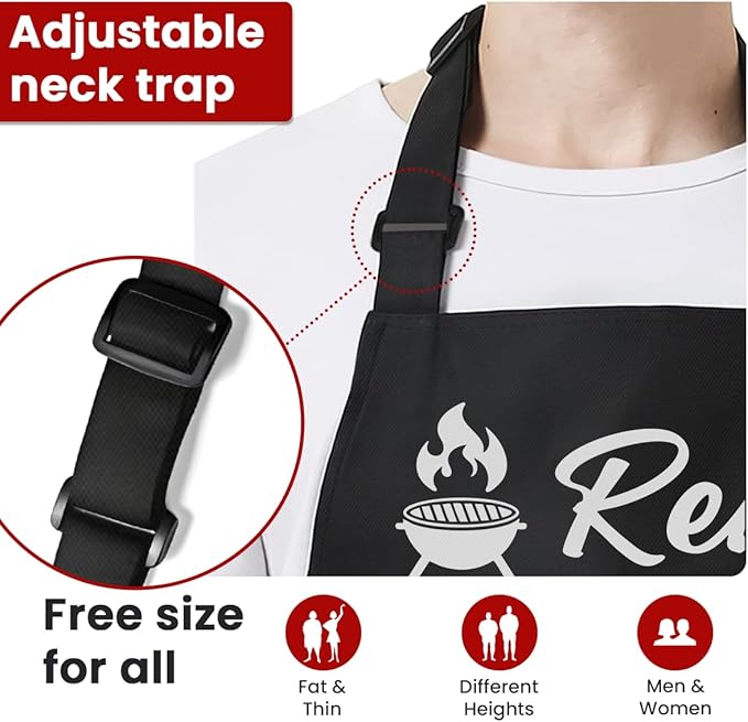 SANDJEST Funny Apron for Dad - Birthday Father’s Day Cooking Grilling Gifts for Mens