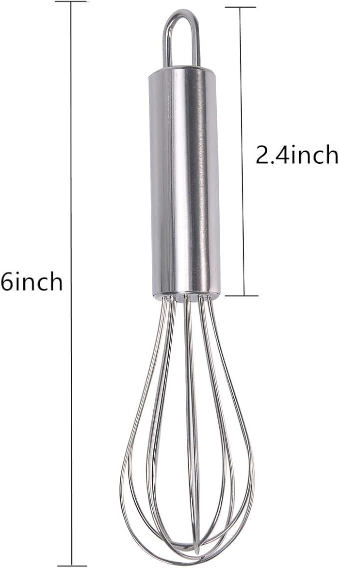 stainless steel small whisk for cheese, coffee, eggs, very handy (6 inches)