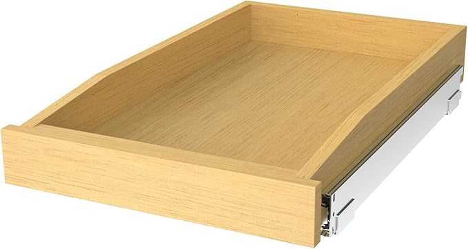 Wooden Pull out Cabinet Organizer 17" W x 21" D x 3.35" H, Heavy Duty Slide Out Drawers Pull-Out Home Organizers for Kitchen Cabinets