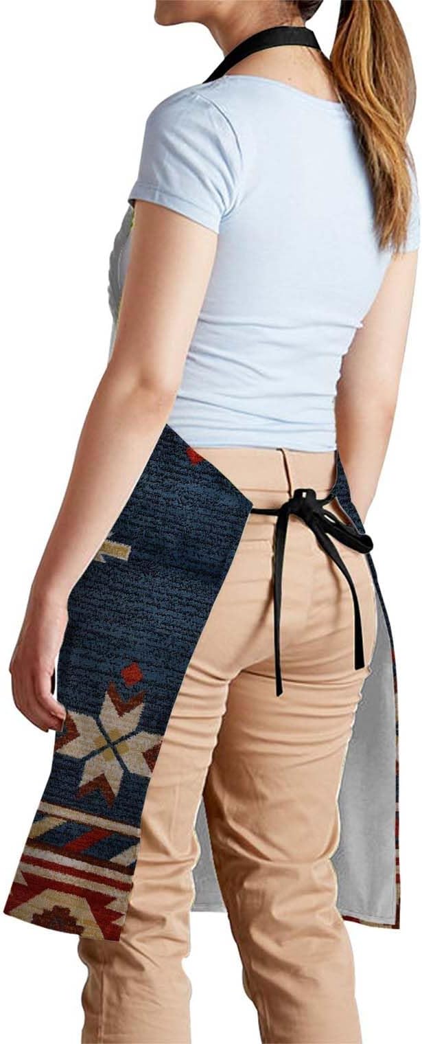 oFloral Vintage Southwest American Apron Chefs Apron, Cooking and Baking Apron for Men and Women, Kitchen Aprons, Butchers Apron, BBQ & Catering Bibs, 27 X 31 Inch