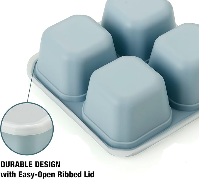 PandaEar 3 Pack Snack Containers, 4 Compartment Silicone Bento Lunch Snack Box with Lids, Reusable Divided Meal Snack Containers for Adults Kids Toddler, Food Storage Containers for School Work Travel