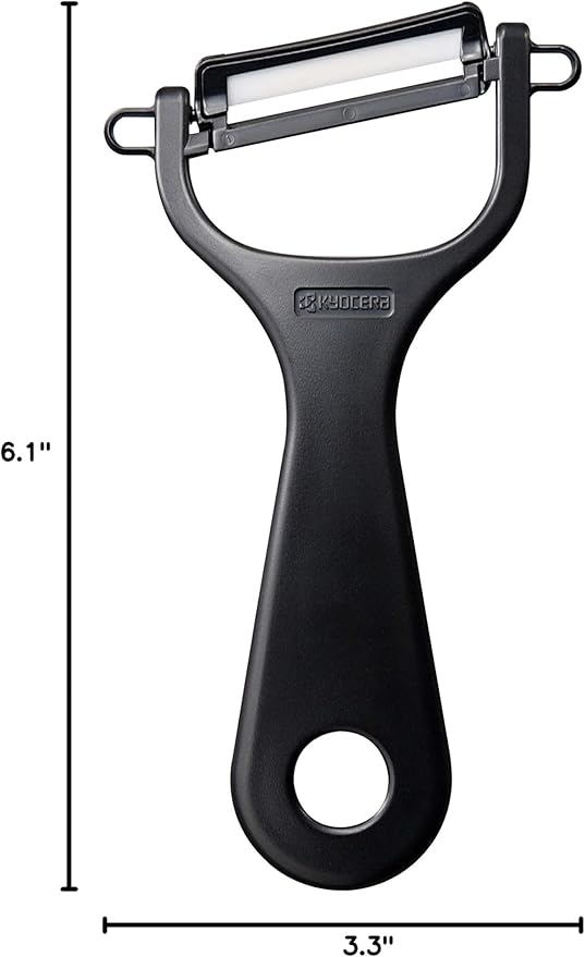 Kyocera CP-NA09 Ceramic Peeler, Rust Free, Easy to Clean Peeler, Black, Oblique Blade Type, Light and Sharp to Use, Keeps Sharp, Does Not Accidentally Accept Money-Disinfecting Bleaching