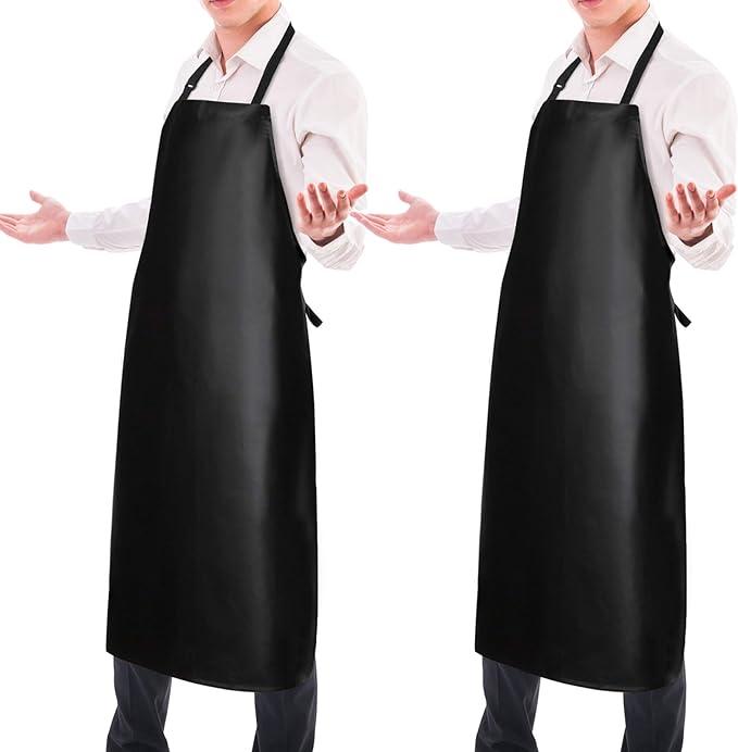 Gotega Waterproof Rubber Vinyl Apron Adjustable Dishwasher Apron - Apron for Women Men Heavy Duty Work Apron
